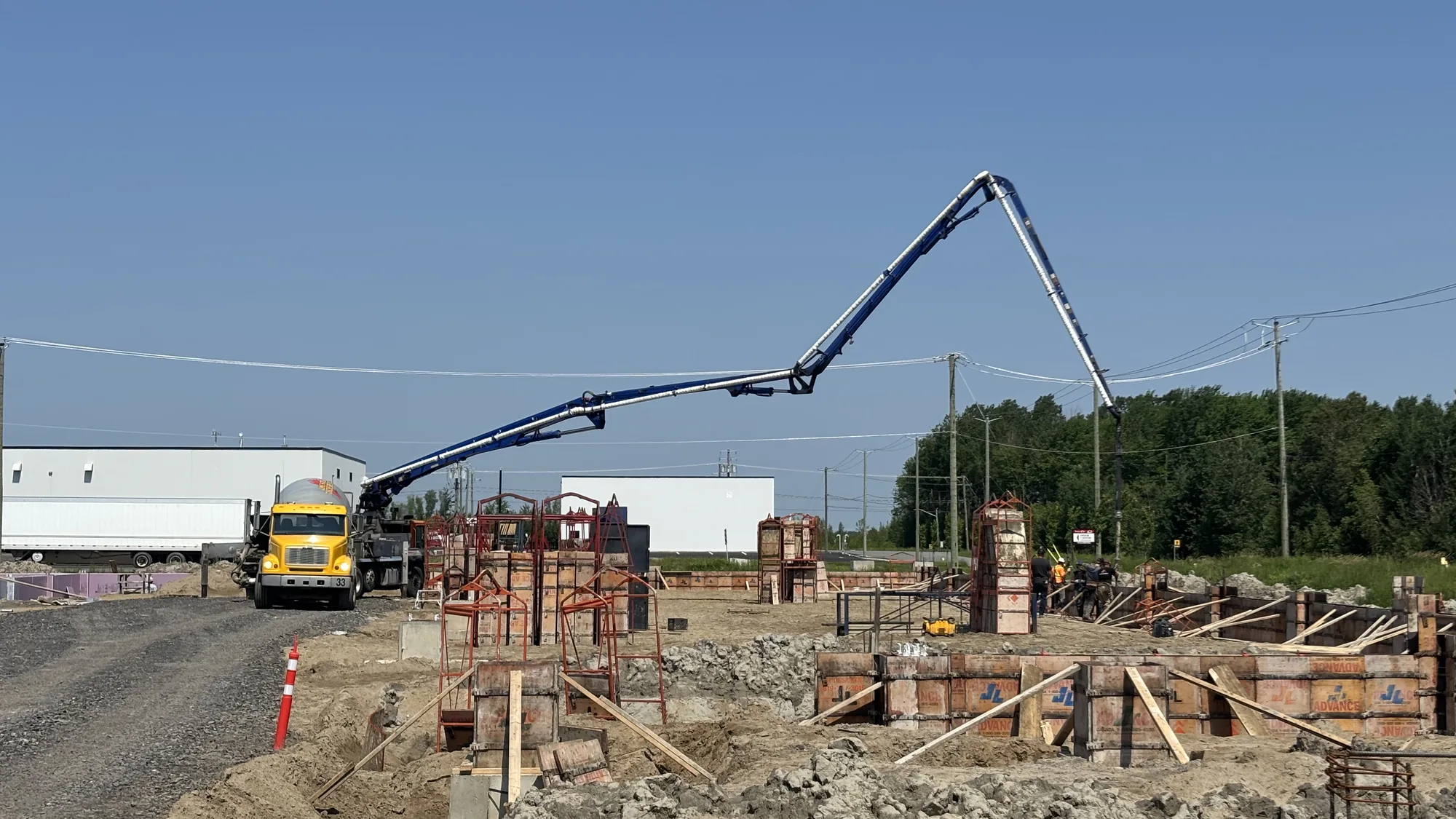 Chantier de coffrage réalisé par Coffrages Jerry Lampron